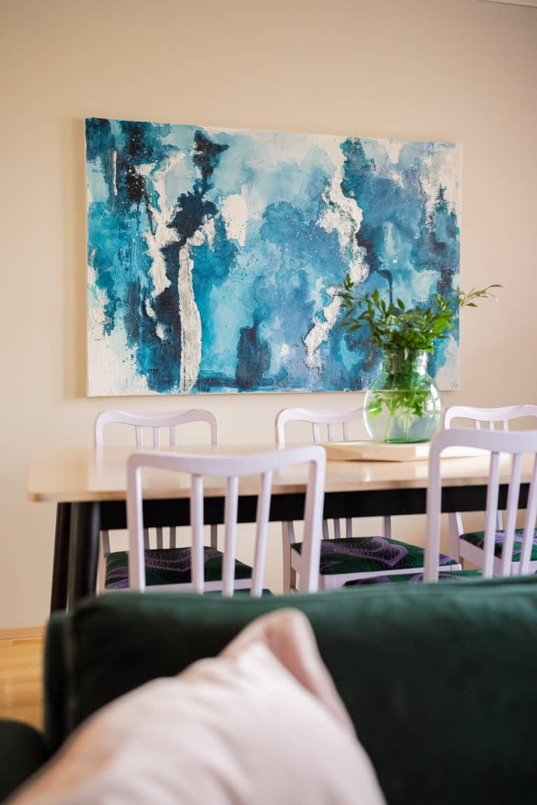 abstrakti sininen taideteos