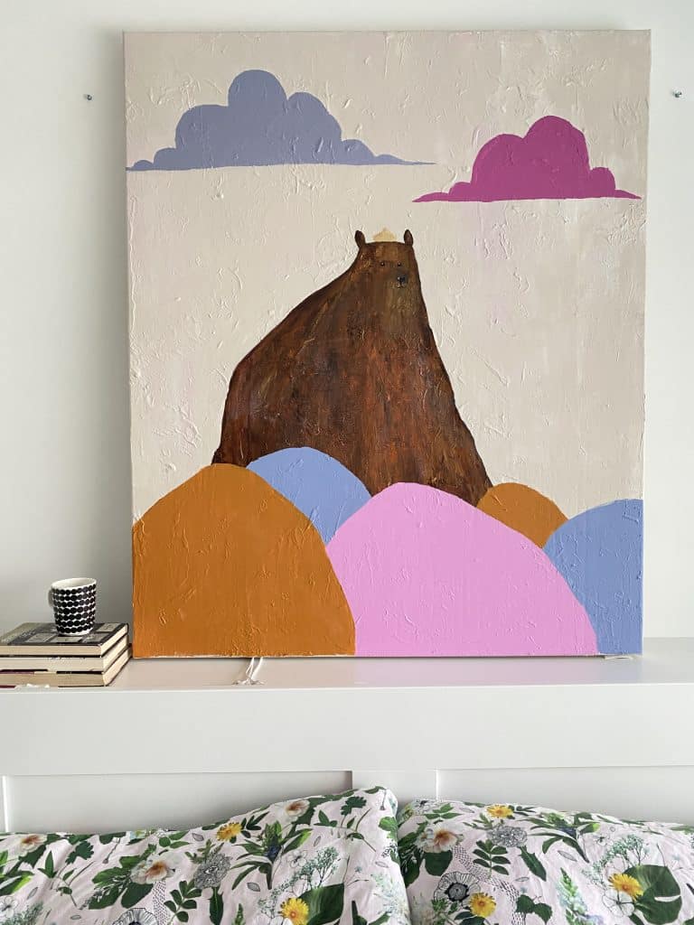 Suuri karhu taulu lastenhuone