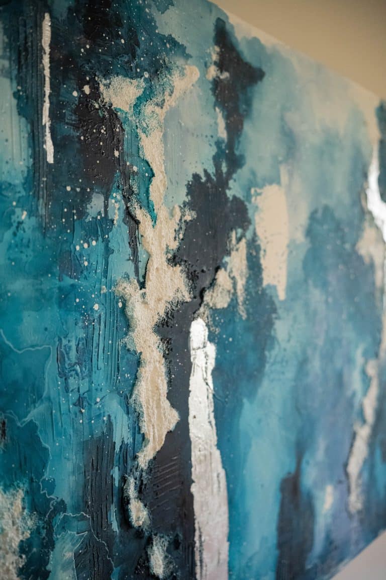 abstrakti taideteos sininen yksityiskohta