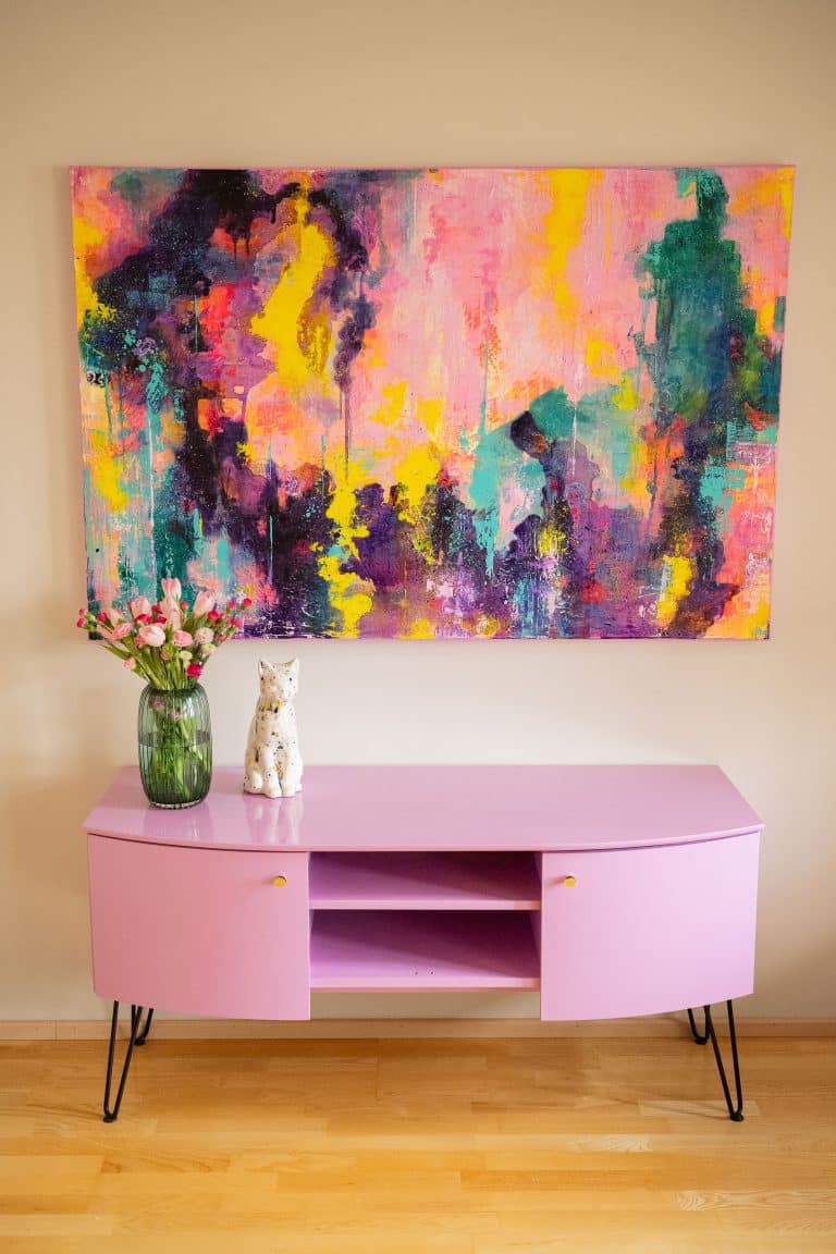 abstrakti värikäs taideteos